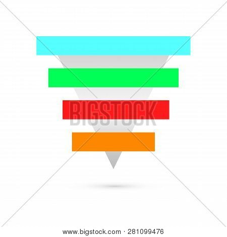 Business Infographics With Stages Of A Sales Funnel. Marketing. Vecktor Illustration.