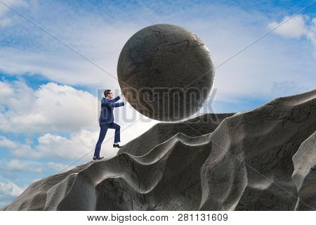 Concept of businessman with high determination