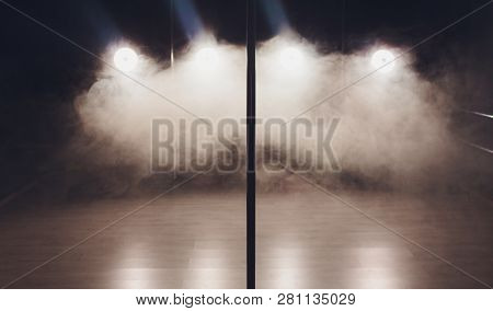 Interior Of Modern Dancing Studio For Pole Dancing Only.