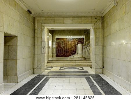 Moscow, Russia -  January 15, 2017: Hall Of The Main Building Of Moscow State University Named After