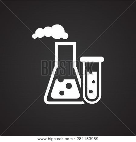 Oil Research Petrochemistry On Black Background Icon