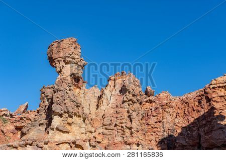 Rock Formation, Resembling A Human Head At The Stadsaal Caves In The Cederberg Mountains In The West