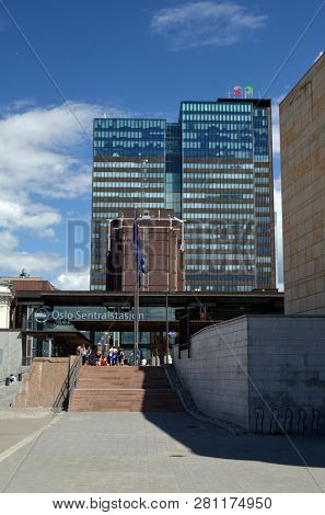 Oslo Central Station (Sentralstasjon) is main railway station in Oslo. June 17. 2018. Oslo,Norway