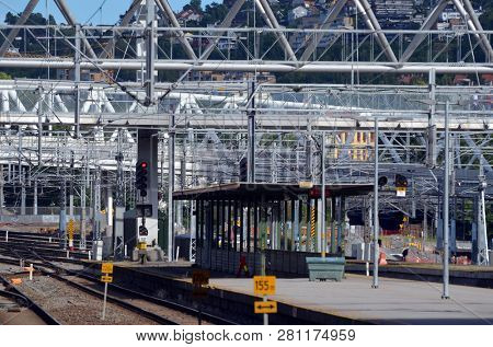 Oslo Central Station (Sentralstasjon) is main railway station in Oslo. June 17. 2018. Oslo,Norway