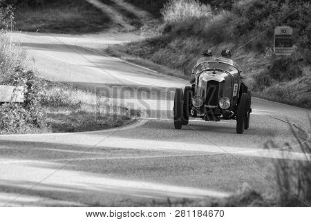Pesaro Colle San Bartolo , Italy - May 17 - 2018 : Amilcar Cgss Siluro Corsa 1926 On An Old Racing C