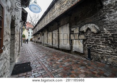 Tallinn, Estonia, November 3, 2018 Vanalinn Old Town Historic Centre Of Tallinn