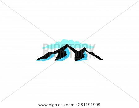 High Icy Mountains And Cloud For Logo Design