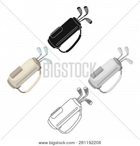 A Bag With Golf Clubs.golf Club Single Icon In Cartoon Style Vector Symbol Stock Illustration Web.