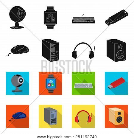 Vector Design Of Laptop And Device Icon. Set Of Laptop And Server Vector Icon For Stock.