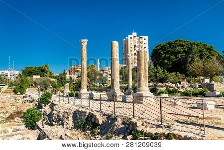 Palaestra At The Al Mina Archaeological Site In Tyre. Unesco World Heritage In Lebanon