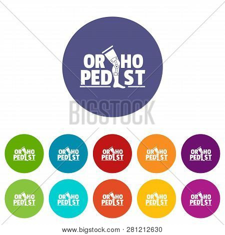 Orthopedic Icons Color Set For Any Web Design On White Background