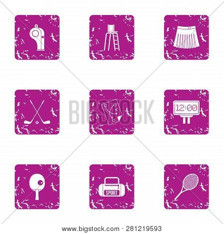 Rollick Icons Set. Grunge Set Of 9 Rollick Icons For Web Isolated On White Background
