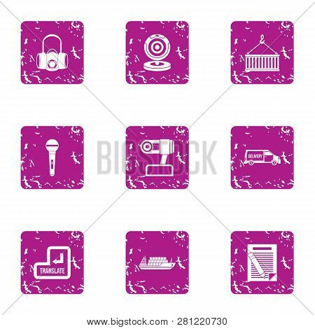 Reroll Icons Set. Grunge Set Of 9 Reroll Icons For Web Isolated On White Background