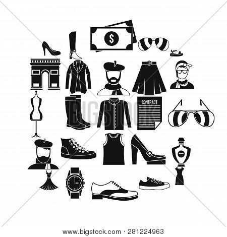 Old Fashion Icons Set. Cartoon Set Of 25 Old Fashion Icons For Web Isolated On White Background
