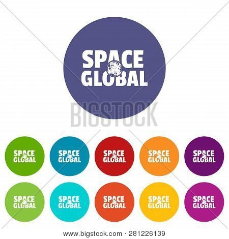 Space Clobal Icons Color Set For Any Web Design On White Background
