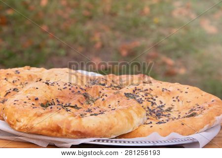 Georgian Cuisine Khachapuri Megruli With Cheese And Spices
