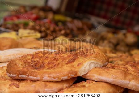 Georgian Cuisine Khachapuri Megruli With Cheese And Spices