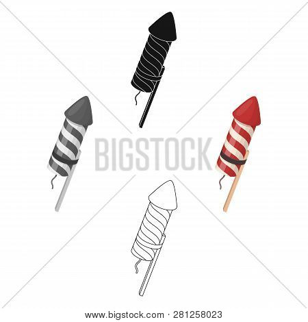 Salute Of A Rocket On A Stick.party And Parties Single Icon In Cartoon Style Vector Symbol Stock Ill