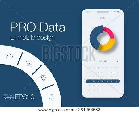 Mobile Phone Application For Analytics. Stock Vector