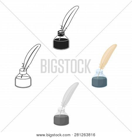Writing Pen Ticket Icon In Cartoon Style Isolated On White Background. Theater Symbol Stock Vector I
