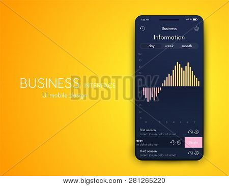 Mobile Phone Application For Analytics. Stock Vector