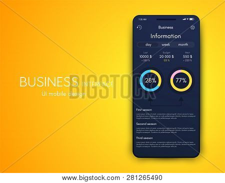 Mobile Phone Application For Analytics. Stock Vector