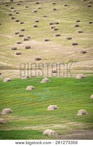 Photo Of Bale Of Hay On Field.