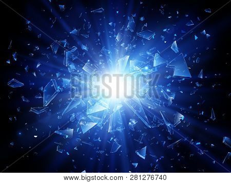 Shards Of Broken Glass, Abstract Explosion, Vector Background Eps10