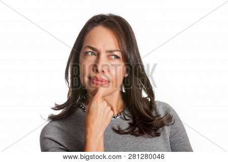 Young Woman Showing Disbelief Isolated On White Background