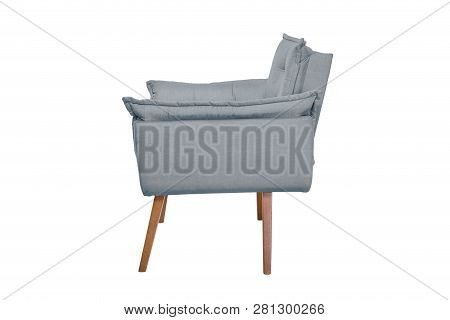 Fabric And Wood Armchair Modern Designer