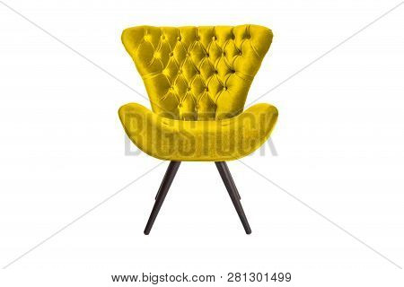 Color Fabric And Wood Armchair Modern Designer