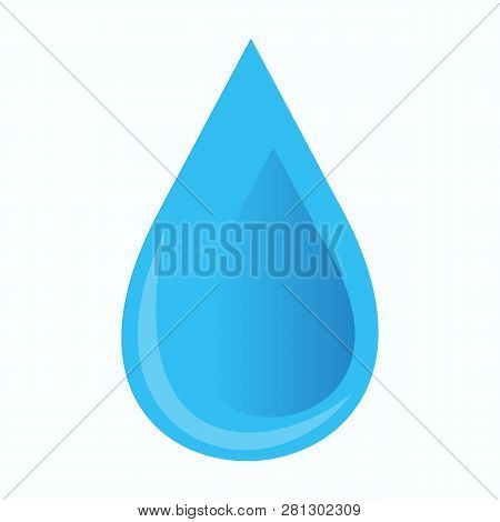 Blue Water Icon With Water Drop Gradation Isolated On Soft Blue Background.  Simple Sign Water Icon 