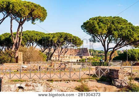 Rome, Italy - November 17, 2018: The Domus Severiana Is The Modern Name Given To The Final Extension