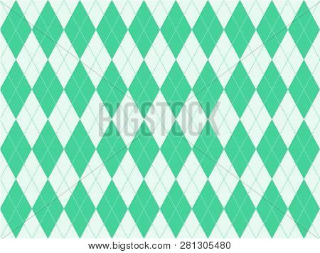 Beautiful Gradient Green Mint Color Triangle Or Polygon. Triangle Daimond Shape On Pastel Green Back