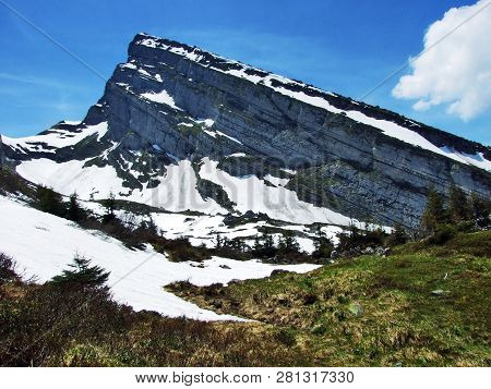 Alpine Peak Zuestoll In The Churfirsten Mountain Range, Between The Toggenburg Region And Lake Walen