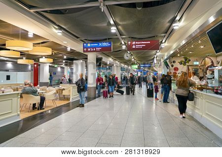 DUSSELDORF, GERMANY - CIRCA SEPTEMBER, 2018: interior shot of Dusseldorf airport.