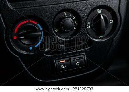 Novosibirsk, Russia -january 30, 2019:  Lada Kalina, Close-up Of The  Buttons. Photography Of A Mode