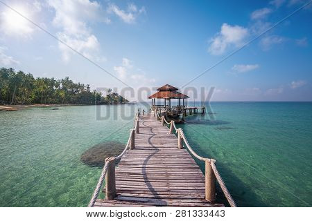 Wooden In Koh Kood In Thailand, This Immage Can Use For Travel, Sea, Sand, Beach, Summer, Thailand, 