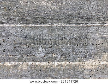 Texture Of Gray Biton Cement After Wooden Formwork
