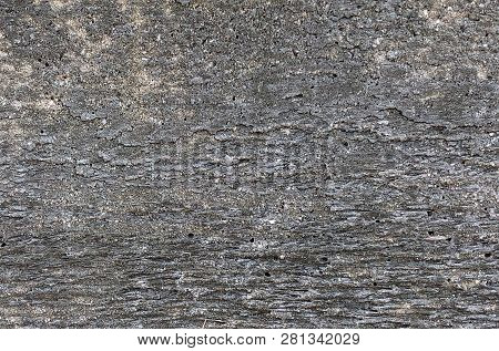 Texture Of Gray Biton Cement After Wooden Formwork