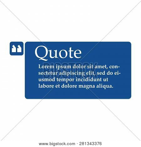 Basic Quote Mark And Rounded Square For Quotation, Vector Illustration Isolated On White .
