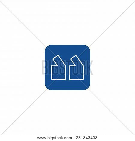 Basic Quote Mark In Rounded Square, Vector Illustration Isolated On White .