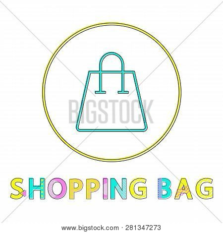 Goods Shopping Bag Small Color Depiction In Frame For Internet Online Store Interface, Line Out Icon