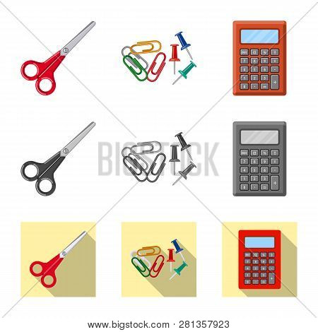 Isolated Object Of Office And Supply Symbol. Set Of Office And School Vector Icon For Stock.