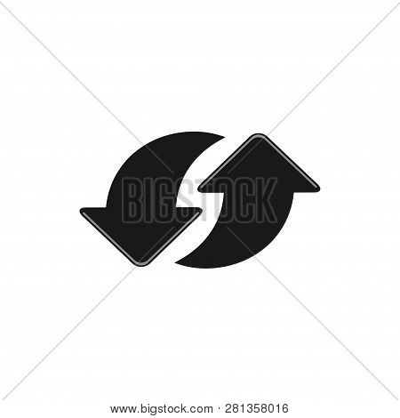 Refresh - Black Icon. Refresh Button Symbol. Refresh Icon Vector In Trendy Flat Style