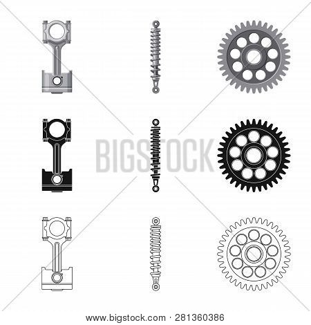 Vector Illustration Of Auto And Part Symbol. Set Of Auto And Car Stock Vector Illustration.