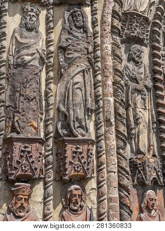 Chivasso, Turin, Piedmont, Italy: Facade Of The Medieval Cathedral