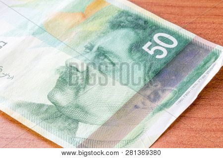 Portrait Of 
Shaul Tchernichovsky On Fifty Israeli New Shekel Bill.