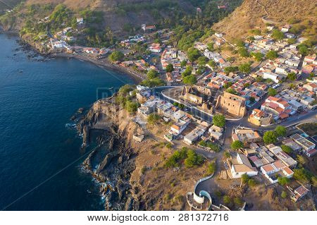 Aerial View Cidade Velha City  In Santiago - Cape Verde - Cabo Verde