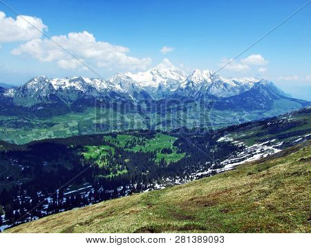 Panoramic Views Of The Alpine Peak Zuestoll In The Churfirsten Mountain Range - Canton Of St. Gallen